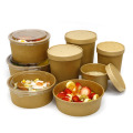 portable take away kraft paper soup bowl food container